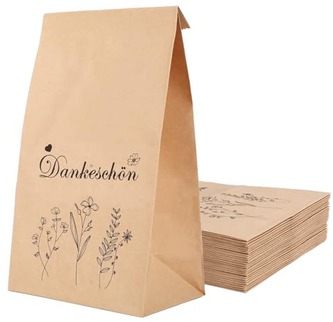 36er Set Kleine Geschenktüten Klein Dankeschön Geschenke Klein Geschenktüte Hochzeit 13 x 24 cm Gastgeschenke Geschenk Tüten Gastgeschenk Taufe Danke Geschenkbeutel für Kollegen Mitarbeiter Team