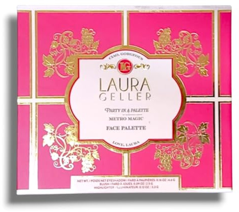 Lāǖrā Gēllēr | Metro Magic - Face Palette | Eyeshadows with Base, Blush and Highlighter | Party in a Palette Collection - Enjoy a Full Face of Beauty | Box Excluded