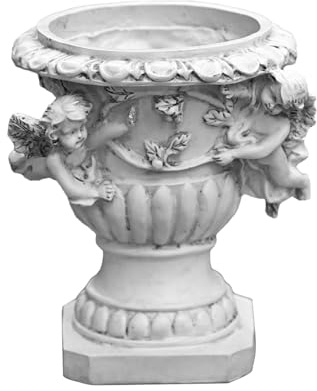 Angel Garden Flower Pot - Sembradora de cactus decorativa de resina, recipiente de flores de drenaje, acento de jardín interior al aire libre, lindo soporte de plantas, escultura al aire libre premium