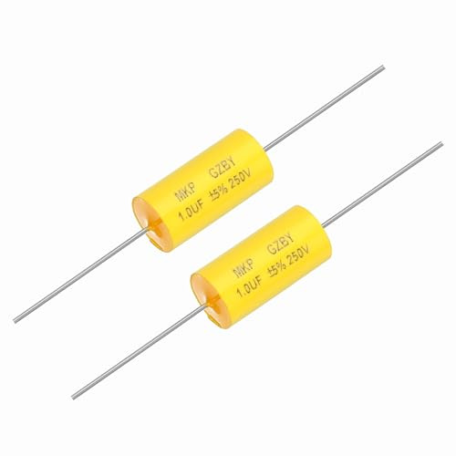 QUARKZMAN 2 Stück 1uf Frequenzweiche Kondensator MKP Folien Kondensator | 250V, Axial Audio Lautsprecher Crossover