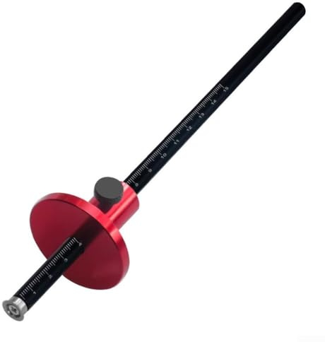 Herramienta de marcado de madera de aluminio ajustable con sistema métrico y escalas para reparación precisa de muebles y trabajos de carpintería, color negro