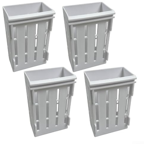 Aquarium-Pflanzenhalter-Set, 4 Stück, PP-Wasserpflanzenklemme für Aquarien, Aquaponik-Pflanzenclip und Aquascaping-Zubehör, Glas-Tank-Pflanzenhalterung für (weiß)
