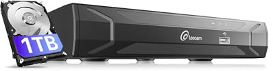 Loocam Videoregistratore di rete PoE NVR PoE da 8 canali, supporta fino a 8 telecamere IP cablate (1080P/3MP/4MP/5MP), HDD da 1 TB integrato, sistema di telecamere di sicurezza compatibile per la casa
