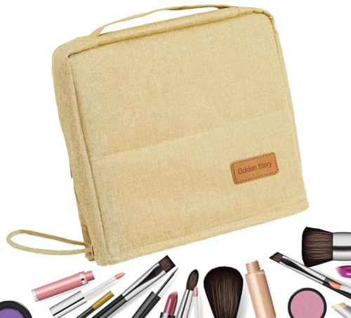 Borsa Trucco In Piedi | Custodia Portatile Di Grande Con Manico | Borsetta Cosmetica Con Cerniera | Borsa Per Il Per Donne Organizzazione Bellezza Pennelli Specchio Gioielli Bagno Toeletta