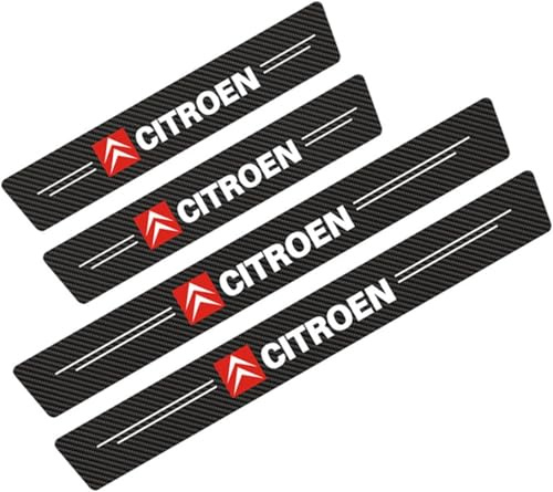 LYENMD 4 Pièces Protection Seuil de Porte de Voiture pour Citroen C3 Aircross 2 (II) I 2025, Autocollant de Fibre de Carbone Plinthes Anti Rayures Protege Portiere