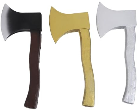 TEHAUX 3 Pezzi Asce Finte per Halloween in Pu Leggere, Oggetti di Scena Vichingo e Pirata per Feste Cosplay, Accessori di Costume Realistici e Riutilizzabili e Adulti