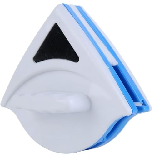 Magnetic Window Cleaner for Single Pane Windows,Ergonomic Grip,Safety Rope | Efficient Triangular Glass Wiper with Anti-Pinch Cotton Design for Safe Cleaning at Home and Office