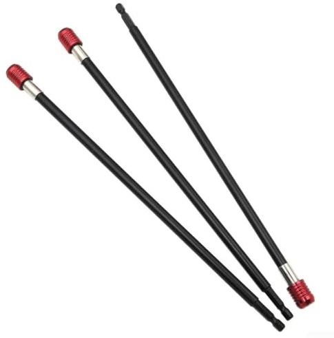 Hex Shank Screwdriver Bit Extension, Quick Release Drill Adapter, 300mm Red Magnetic Extender, Self-Locking for Power Drills(3pcs 300mm)