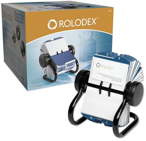Rolodex Office Slotted Card File Visitenkartenregister schwarz