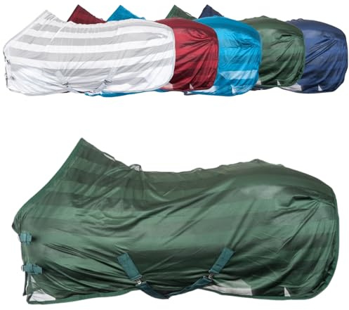 RL24 - Fliegendecke für Pferde Basicline – Grün – Gr. 95cm | Effektiver Schutz vor Insekten – Ekzemerdecke mit verstellbarer Kreuzbegurtung – atmungsaktiv & strapazierfähig