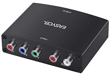 EASYCEL Component-zu-HDMI-Konverter, RGB-YPbPr-zu-HDMI-Konverter unterstützt 1080P-Video-Audio-Konverter-Adapter für DVD/PSP/Xbox 360/PS2/NGC zu neuem HDTV, Monitor oder Projektor