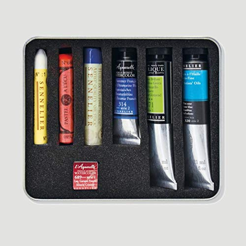 Sennelier Test-Pack Farbsortiment Mehrzweckfarben, 7 Stk. Verpackung in Dose