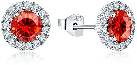 JO WISDOM Ohrstecker Silber 925 Damen Runde Ohrringe Stecker mit 3A Zirkonia Kristall,Schmuck für Frauen