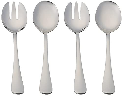 2 Set Salatbesteck, Salatlöffel 20x5 cm Edelstahl 18/0 Schlichtes Und Elegantes Design