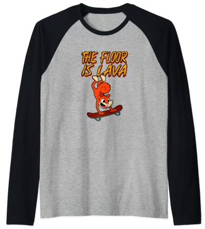 The Floor is Lava Skateboard Waveboard Longboard Skater Raglan