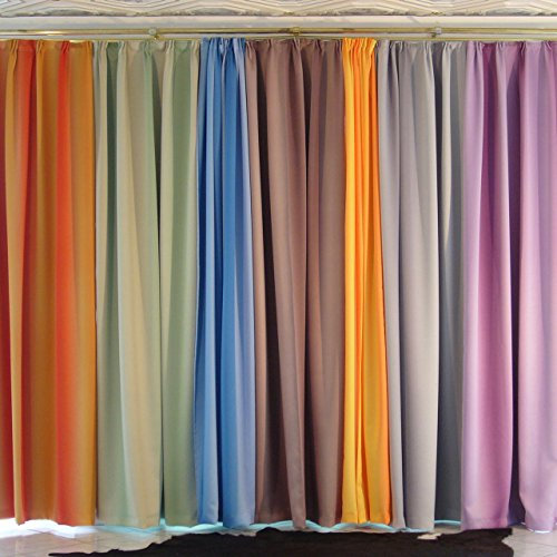 EASYHomefashion Vorhang Verdunkelungsvorhang Verdunkelungs Vorhänge Dekoschal Gardine Blickdicht Blackout BARDOLINO gelb-orange (Größe wählbar), 140 x 290 cm