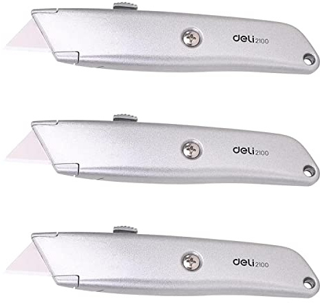 DELI Lot de 3 Cutters large pro soft/Aluminium - gamme EXPERT - 150 x 20 x36 mm