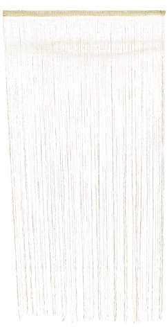 Garneck Tassel Door Curtain in Light Grey Made of Thread Fringe Material for Home Curtains and Dividers