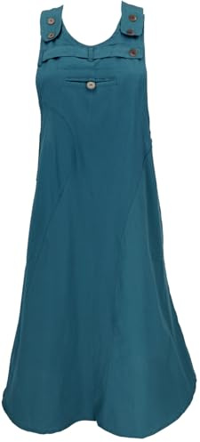 GURU SHOP Falda de peto con tirantes para mujer, de algodón, petróleo, 38