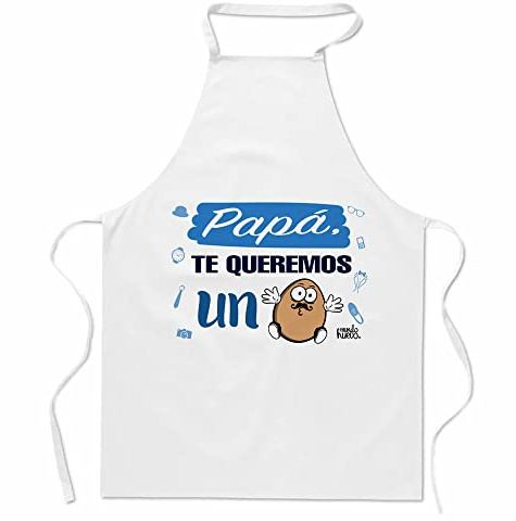 Regalo original y divertido. Delantal Papa te queremos un huevo