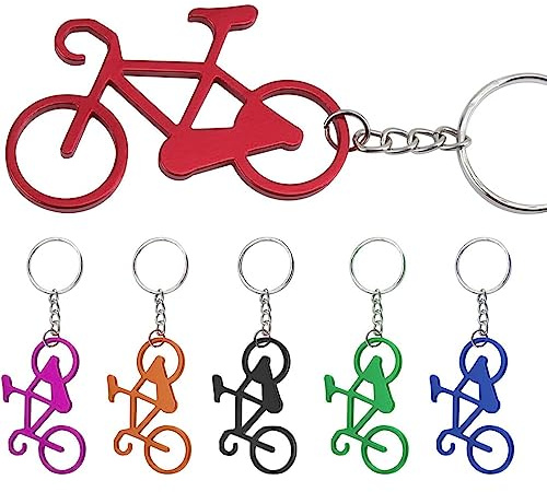 PLABBDPL 10 Pezzi apribottiglie da bicicletta portachiavi apribottiglie da birra in lega di zinco portachiavi per feste, matrimoni, bar (colore casuale)