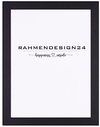 Rahmendesign24 Bilderrahmen Milano | DIN Format Schwarz (matt) 84x118,8 (DIN A0) | Posterrahmen, Fotorahmen, Wechselrahmen