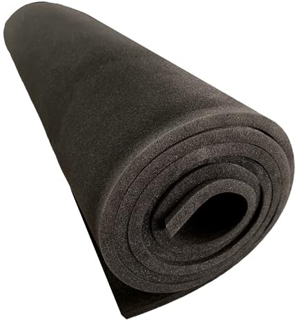 TENDAGGIMANIA Schaumstoff Polster für Polsterei und DIY polsterung schaumstoffplatte, moosgummi schwarz, Dicke 0,9 cm, ideal für Sofa, Stuhl, Sessel – Schaumstoff dünn Meterware