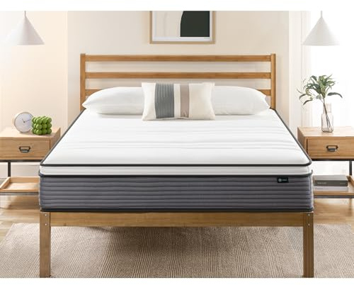 ZINUS 10 Inch True Support Hybrid Mattress [New Version], Queen, Fiberglass Free, Medium Feel, Motion Isolation, Certified Safe Foams & Fabric, Mattress in A Box