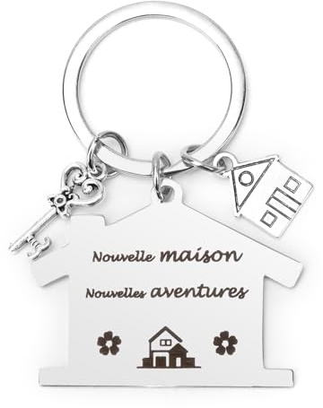 Porte Clef Personnalisable Maison - Idée Cadeau Original Pour Couple et Crémaillère