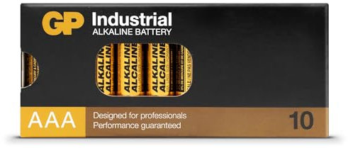 GP Industrial Alkaline AAA Batterien 1,5V, auch bekannt als Micro/LR03, 10 Stück Batterien AAA Industrial in plastikfreier Papierverpackung