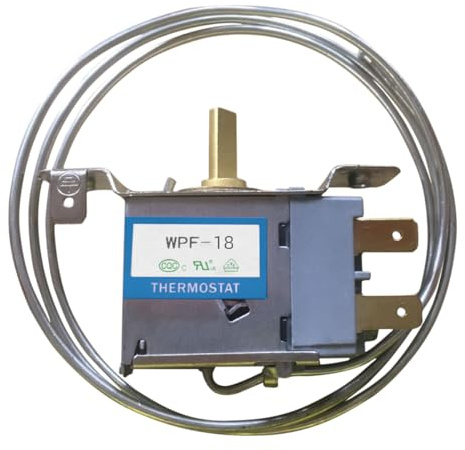 Termostato de control de temperatura para refrigerador, congelador, vitrina, congealer, enfriador de bebidas, sonda de 31.5 pulgadas, 2 pines, repuesto para nevera/hidromasaje/KitchenAid