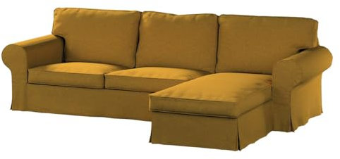 dekoria Ersatz für Bezug für Ektorp 2-Sitzer Sofa mit Recamiere Sofahusse passend für Modell Ektorp gelb