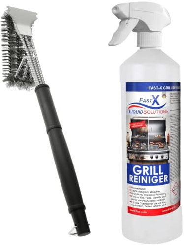 Grillmeister Reinigungsset: 1000ml Grillreiniger Spray & Hochwertige Grillbürste – Für ein makelloses BBQ-Erlebnis