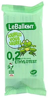 HOMESOFT Le Ballon Ethylotest Contralco NF X 20702 – Rate 0,2 g – Neue Fahrer – 5 Stück – ohne Chrom – französisches Produkt