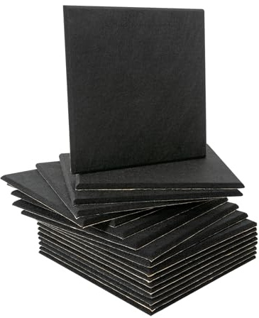 Akustikplatten Selbstklebend 18 Stück, Akustische Behandlungen, Schalldämmungs-Wand der hohen Dichte für Wanddekoration, Schalldämmungs-Platten einer selbstklebenden Rücksei (Schwarz)