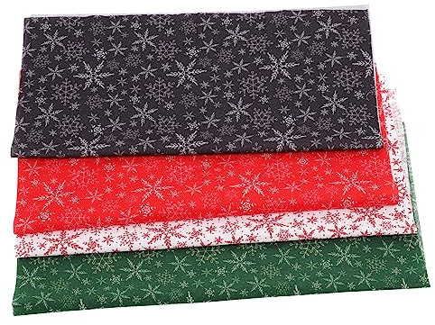 SEWOART 4 Stück Weiche Schneeflocken-Patches Baumwoll-Weihnachts-Patches Schneeflocke Für DIY-bastelarbeiten