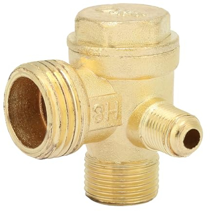 Backventil för kompressor, 3-vägs hangänga, hållbar och lång livslängd, 90° hangänga reservdelar, för anslutning av slangar och luftkompressorer (20 x 16 x 10 mm)