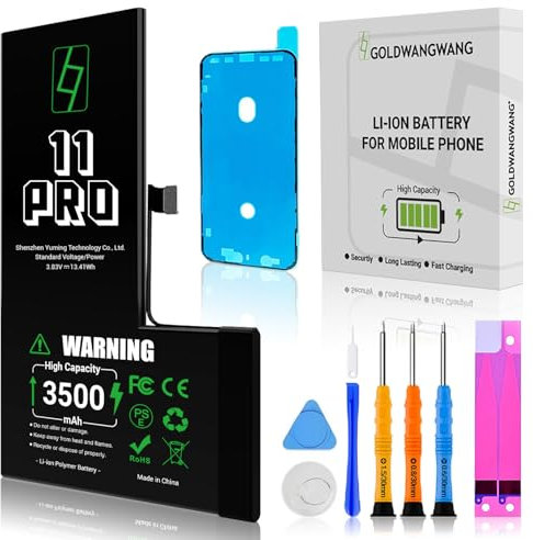 GOLDWANGWANG Battery Replacement for iPhone 11 Pro, 3620mAh High Capacity, Compatible with A2160/A2217/A2215, Complete Repair Kit, CE/RoHS/FCC/PSE Certified