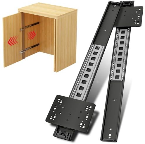 NECILO 350mm Pocket Door Drawer Runners, 16kg Load Capacity Per Pair, Full Extension Ball Bearing Slides, Space-Saving Design for Kitchen, Bedroom & Home, Side Mount & Top Mount, 1 Pair (2 Packs)