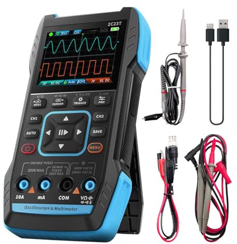 DollaTek 3 in 1 oscilloscopio digitale multimetro generatore di segnale con larghezza di banda di 10 MHz frequenza di campionamento 50 MSa/s TRMS 9999 conteggi canali doppi strumenti per autoveicoli