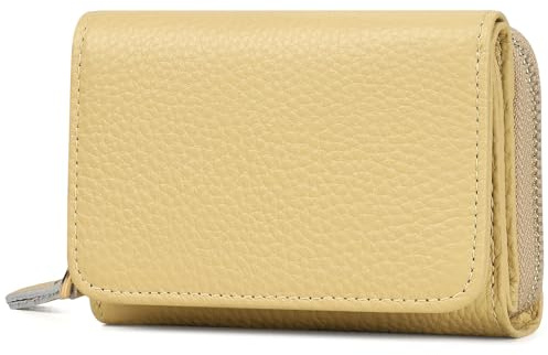 RRANCharltu Portemonnaie Damen Klein Geldbörse Damen Kleines Geldbeutel Klein Portmonee Leder mit Viele Kartenhalter RFID Schutz Mini Geldbörse Kartenhüllen, Gelb