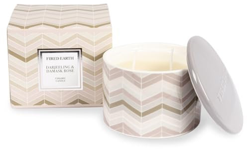 Fired Earth Darjeeling & Damask Rose Ceramic Candle