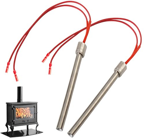 Beatific 2 Stück 220V 350W Pellets Hot Rod Zündkerze, 170x10mm Zuendkerze für Pelletofen, Edelstahl Kamin Zündstab, Holzpellets Ofen Zuendstab, Pellet Heizung Zünder, Heizrohr Kamin Grill Herd Teil