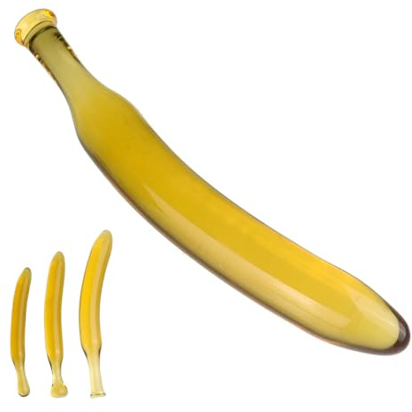 SHILISHAONV Verre De Cristal Dildo Pour Les Femmes Butt Plug Diamètre 2/2.5/3Cm Anal Plug Plug Anale Extenseur Dilatateur Anal Masturbateur Anal Sex Toys Pour Débutants,Jaune,S