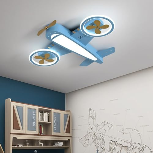 Deckenleuchte LED Dimmbar Kinderzimmerlampe Deckenlampe Cartoon Flugzeugdesign Acryl Lampenschirm Deckenbeleuchtung Jungen und Mädchen Kinder Wandleuchte Schlafzimmer Arbeitszimmer Hängelampe