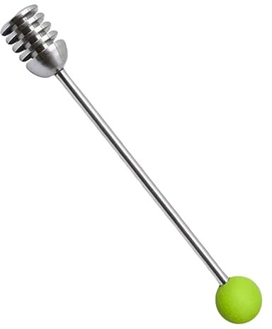 TOPPERFUN 2 Piezas Cuchara de Miel de Acero Inoxidable Durante la Noche ranurado cucharón conformado Cuchara para Remover postres agitador de Miel plástico Reutilizable Color Aleatorio