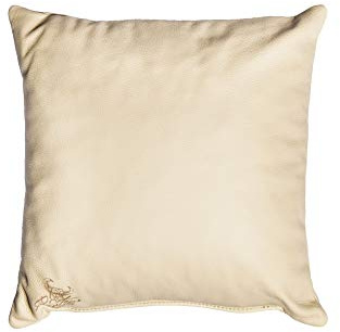 Centaur - Deko Lederkissen 50 x 50 cm für Sofa oder Schlafzimmer Champagner/beige - Echt Leder Kissen Echtleder Sofakissen Lederoptik