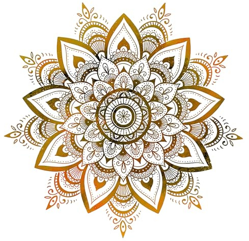 KQDRAVINE Sticker mural mandala pour chambre à coucher - Style bohème - Pour couloir, yoga - Plantes et fleurs - Pour salon, cuisine, fenêtre