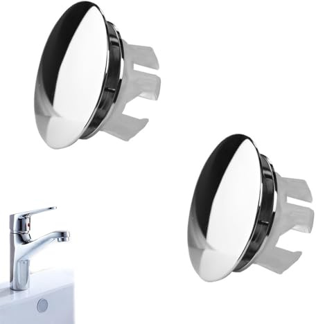2 Stück Waschbecken Überlauf Abdeckung,Silber Anti-Aging Rostschutz Waschbecken Überlauf Ring,Runde Edelstahl Überlauf Abdeckung Waschbecken,für 22-24 mm/0,86-0,94 Zoll Durchmesser von Waschbecken