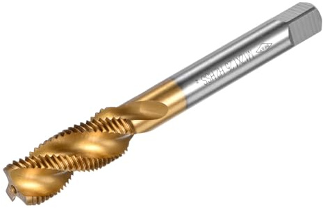 M METERXITY 1-Pack M12x1.25mm Metric Spiral Flute Thread Tap, HSS Titanium Coated Right Hand Threading Tap Screw for Drilling/Milling Machines/CNC Machine Tools, Tapping Tool